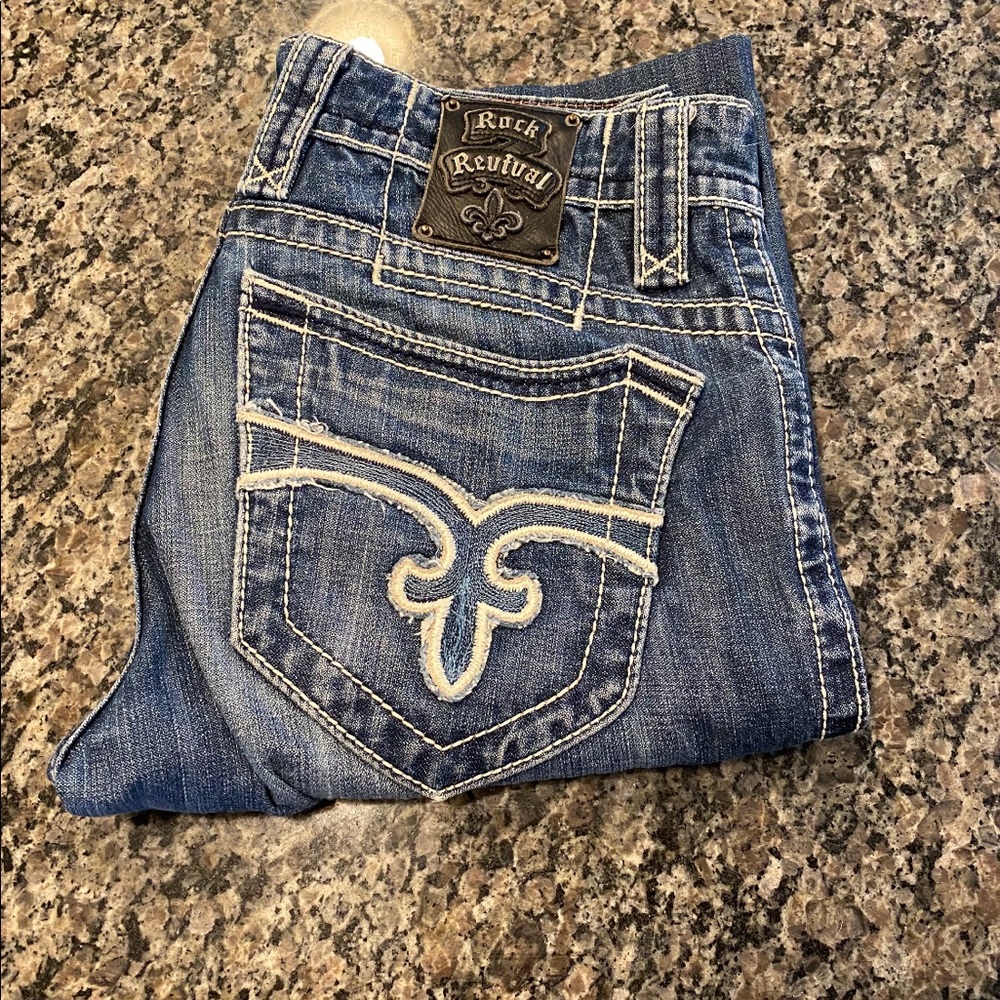 Mens Rock Revival Men Jeans 29 X 30 Straight